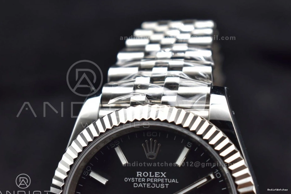 Edition 904L Bracelet 633 Jubilee Black Stick OdorResistant SA Steel 1:1 Best on DateJust 41 DIWF Dial 126334 0728